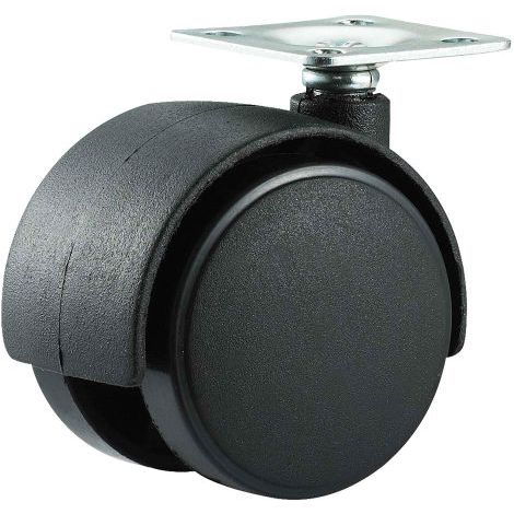 RUOTA PER MOBILI DOPPIA ø 50 - piastra mm 38 x 38 - capacità kg 30 - pz 2 BL