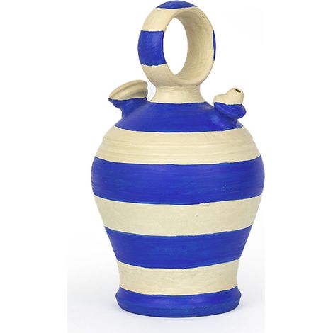 Botijo 15x15x28 Argile Blanc Cassé/Bleu (1/5)
