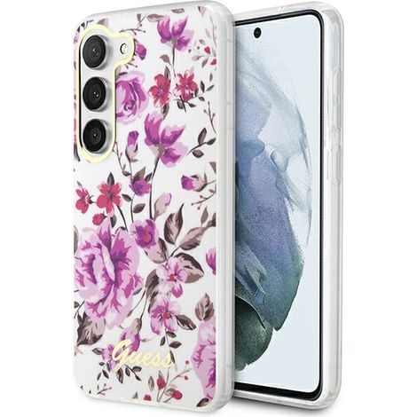 Guess GUHCS23MHCFWST S23+ S916 blanco/blanco estuche rígido Colección Flower (1/5)
