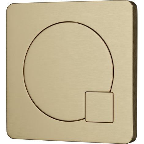 Colore Square Brushed Brass Modern Dual Flush Push Button (1/5)