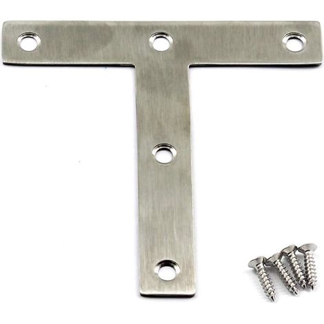(6 pièces) 120x120mm Angle Connecteur équerre (épaisseur 2mm) en acier inoxydable avec vis (1/5)