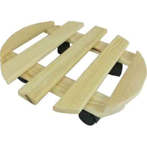 Sottovaso con ruote rotondo 35 cm Legno Europeo impregnato giardino balcone STI