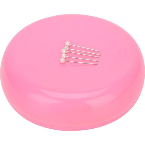 Rundes magnetisches Nadelkissen, Aufbewahrungsbox für Nähnadeln, Haushaltsartikel, rosa (1/5)