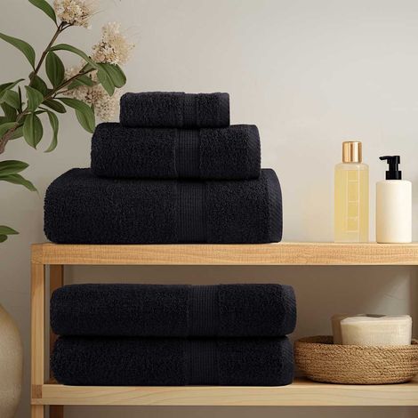 vidaXL 8 Piece Premium Towel Set SOLUND Black 600 gsm (1/5)