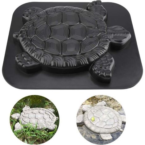 Schildkröten-Pflastersteinform, Kunststoff, mittelgroß, Betonformen, Steine, Trittstein, Garten, Auffahrt, Pflasterstein, Wegform, Gehwegmacher, 39,9 x 34,9 x 3,8 cm, dekorative Steine für Garten, Ras