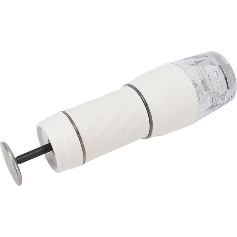 Cafetière manuelle portable de voyage, compatible avec le café moulu et les capsules, idéale pour les activités de plein air (blanche). (1/5)