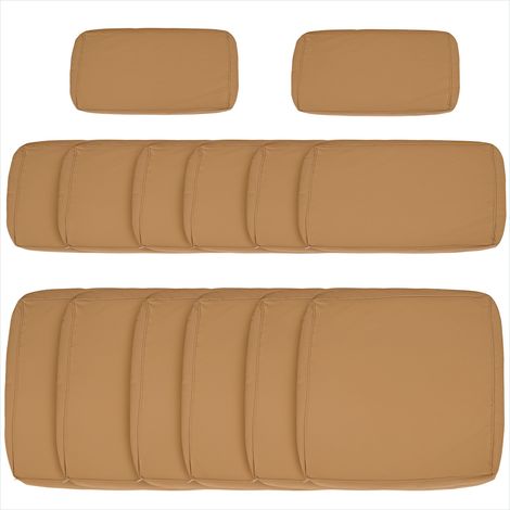 Housse de coussin extérieur en polyester marron lot de 14 (1/5)