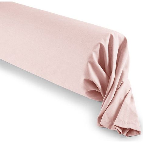 Taie de traversin - Prémium - 45 x 185 cm - 100% coton - Certifiée Oeko-Tex - Rose Dragée (1/3)