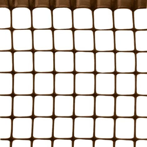 RETE IN PLASTICA QUADRANET X BALCONI maglia  mm.10x10 rotolo mt.50 H. cm. 100 - Marrone