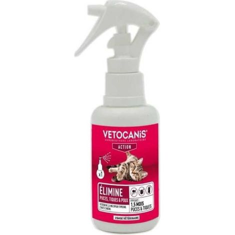 VETOCANIS Spray antiparasitaire, anti-puces et anti-tiques - 100 ml - Pour chiens et chats (1/3)