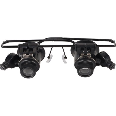Lunette de grossissement 20X avec éclairage LED pour réparation de montres et bijoux, outil d'évaluation pour horlogers, loupe binoculaire. (1/5)