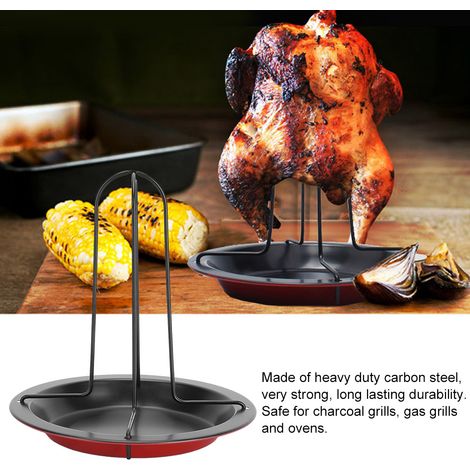 Support de rôtissoire en acier au carbone avec plaque pour grill de camping, four et BBQ (1/5)