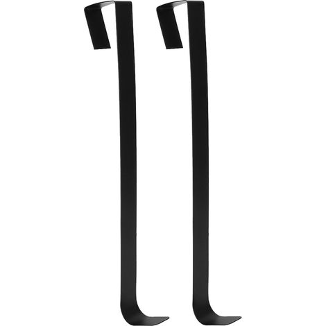 Lot de 2 crochets de porte innovants en fer forgé pour guirlande de Noël, décorations de Noël noires (1/5)