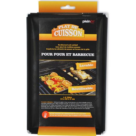 Fuente para barbacoa y horno 1,5L, negra DURANDAL (1/2)