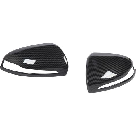 Coques de rétroviseurs latéraux de remplacement (paire) pour Mercedes-Benz Classe C W205 (modèles conduite à gauche 2014-2021), style fibre de carbone. (1/5)