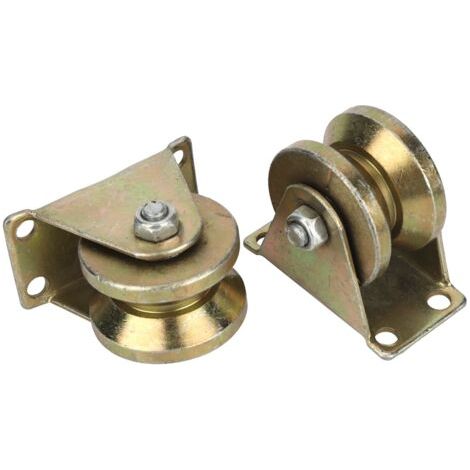 DEESSE SHOP-Roue à rainure en V Roulette rigide robuste pour voie, porte roulante, porte coulissante, machines industrielles lot de 2 (1/5)