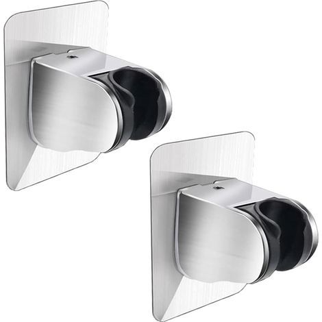 2-Piece No-Drill Shower Holder, Adjustable Shower Head Bracket, Universal Wall-Mounted Shower Head Holder for Bathroom and Hotel (1/4)