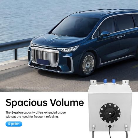 20L Universal Aluminum Treibstofftank Kraftstofftank mit Ölstandsensor Ausgestattet, 0-90 Ohm Alu Renntank Motorsport Tank Motorsport Benzintank für Meisten Fahrzeuge Silber (1/5)
