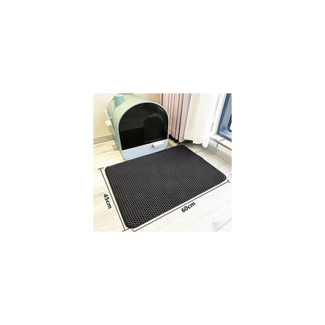 Tapis Litiere Chat,Tapis de Litire pour Chat Avec Couche Antidrapante,Tapis pour chat Impermable, Antidrapant, Tapis Chat, Tapis de Toilette Chat pour Les Types de Chat Bac Litire (Gris) (1/3)