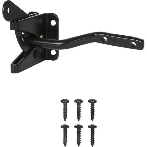 1 Pièce Verrou De Porte Automatique Noir, Serrure De Jardin Automatique, Verrou De Portail, Serrure De Porte À Verrouillage Automatique, Serrure De Porte De Jardin, Idéal Pour Porte De Jardin (1/5)