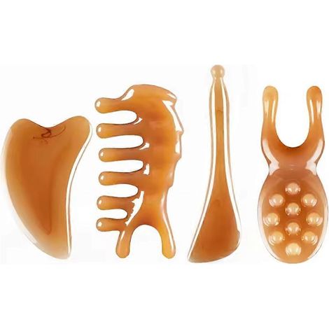 Planche de massage Guasha en résine pour le visage et les yeux, idéale pour les soins SPA du cou, du dos et des jambes. Favorise la circulation sanguine. (1/5)