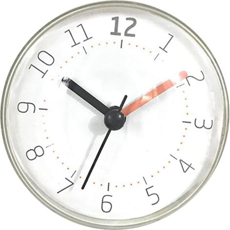 Horloge de Salle de Bain Étanche Mini Horloge Murale en Plastique Gel de Silice Facile à Installer Retirer sans Batterie pour Décoration Murale (1/5)