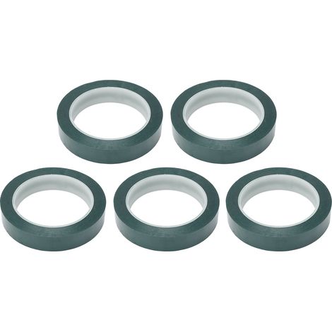 Lot de 5 rubans adhésifs en polyester vert, ignifuges et résistants à la chaleur, pour appareils électriques. (1/5)