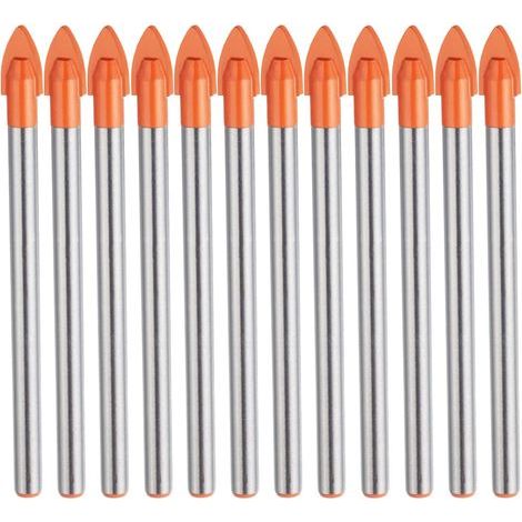 Lot de 10 forets à carrelage 6 mm – Pointe en carbure de tungstène – Pour verre, marbre, céramique, plastique et bois – Perçage précis (1/5)