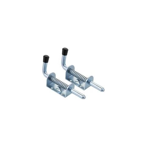 2 Pcs Verrou de Porte, Serrure de Porte Abri de Jardin,Galvanisé, boulon: Ø10 x 128 mm, poignée en caoutchouc Résistant aux intempéries Avec suspension Boulon de porte Portes coulissantes Portails (1/4)