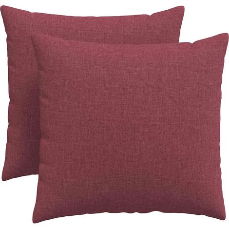 Maison Exclusive - Sofakissen 2 pcs Weinrot 50 x 50 cm Stoff