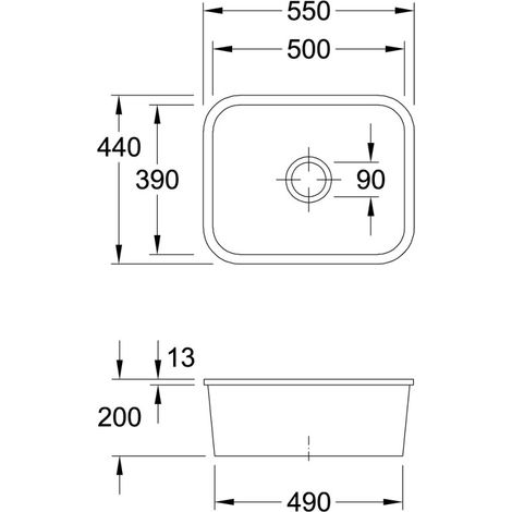Villeroy & Boch 670601KR U-Bau-SP Citerne 60C 550x440mm