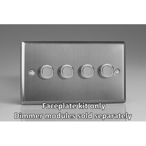Varilight 4-Gang Matrix Kit Rotary Dimmers Brushed Steel