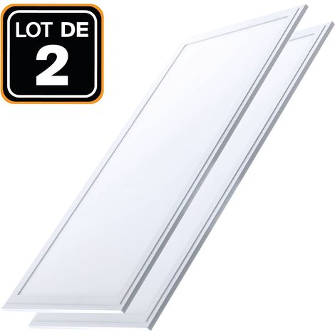 Europalamp – Pack de 2 dalles LED 1200x300mm 40W blanc neutre 4000K – Haute luminosité 3600lm – Design ultra-fin pour faux plafond (1/5)
