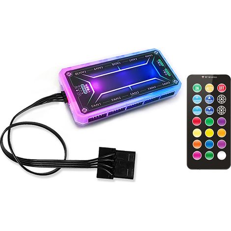 Contrôleur de carte mère RGB pour ventilateur de boîtier, forte pénétration, capteur musical, rythme, ABS, contrôleur de carte mère RGB (1/5)