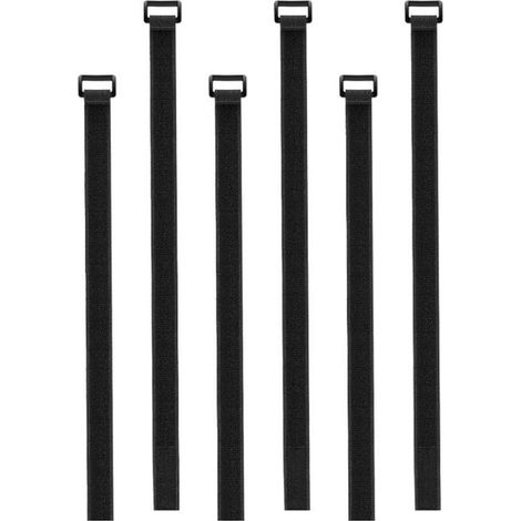 Sangles pour parasol - 2,5 x 100 cm - Noires - Attaches pour parasol - Sangles de fixation pour parasol - Sangles multifonctionnelles en nylon - Lot de 6 (1/5)
