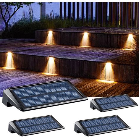 Lot de 4 Lampes de Clôture Solaires Étanches – Appliques Murales Extérieures pour Jardin et Clôture (1/5)