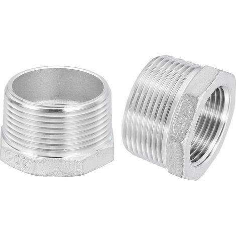 5Pcs 3/4" Mâle à 1/4" Femelle NPT 304 Acier Inoxydable Réducteur Hex Bushing, Adapter Raccord pour systèmes industriels, pétrole/gaz, eau, HVAC et plomberie - 1-1/4" Male to 1" Female (1/5)