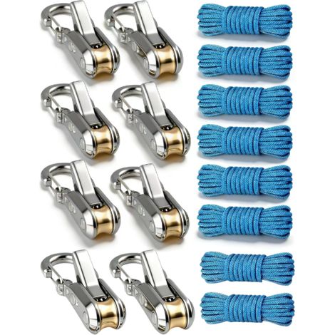 Accesorios de cuerda para tiendas de campaña de exterior, aptos para tiendas de campaña y hamacas, juego de carretes de cuerda (8 carretes, 8 cuerdas) (1/5)