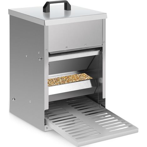 Wolketon 2x Futterautomat Hühner mit Trittklappe – Automatischer Futterspender für Hühner, Gänse und Enten, 5KG Kapazität, wasserdicht und rattensicher (1/5)