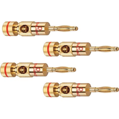 Oehlbach 3002 Lautsprecher-Steckverbinder Stecker, gerade Polzahl: 2  Gold 4 St.