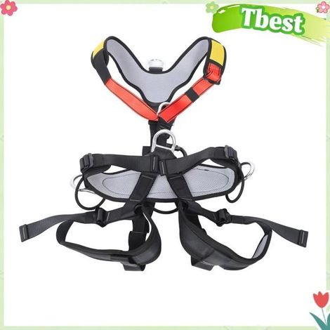 Tbest Harnais d'escalade Harnais de sécurité Complet, Jambe Réglable 50-70 Cm, Taille 75-120 Cm, Ceinture animalerie ceinture (1/5)