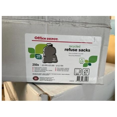 Office Depot - Sacs Poubelle 100 Litres - Lot de 250 - Recyclables (1/2)