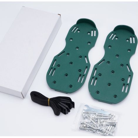 Aérateur de Gazon Spike Chaussures, Heavy Duty Pointes Sandales pour Aérer Votre Pelouse ou Yard (Vert) (1/5)