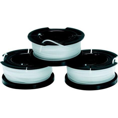 Lot de 3 Bobines de Rechange pour Coupe-Bordures, Bobine A Déroulement Automatique, 3 x 10 m de Fil en Nylon Transparent et Résistant, Fil de 1,5 mm, A6485-XJ-Ensoleillé (1/4)
