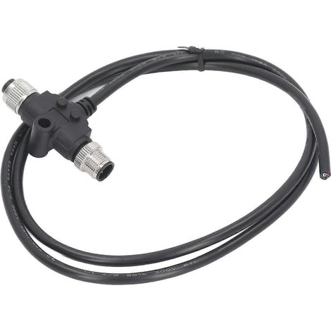 4-poliger M12-Stecker mit 1 Meter Kabel, IP67 wasserdicht, T-förmiger elektrischer Luftfahrtstecker, 4 A, 250 V AC, 250 V