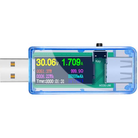 13-in-1 USB-Tester Voltmeter Amperemeter Wattmeter DC-Farb-LCD-Display Spannungs- Strom- Lastmessung Hochpräzises tragbares Digitalmultimeter