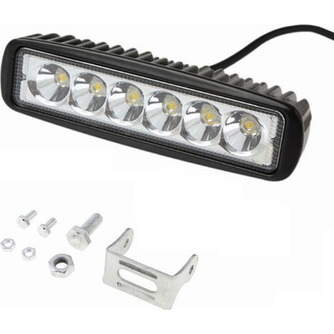 Lntyq 1 Pcs Phare LED, 6 Pouces 18W Projecteur Barre LED 12v pour Moto Voiture Camion SUV Bateau 4x4 (1/5)