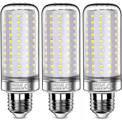 Lot de 3 ampoules LED 26 W, 200 W, blanc froid 6000 K, culot E27 à vis (1/4)