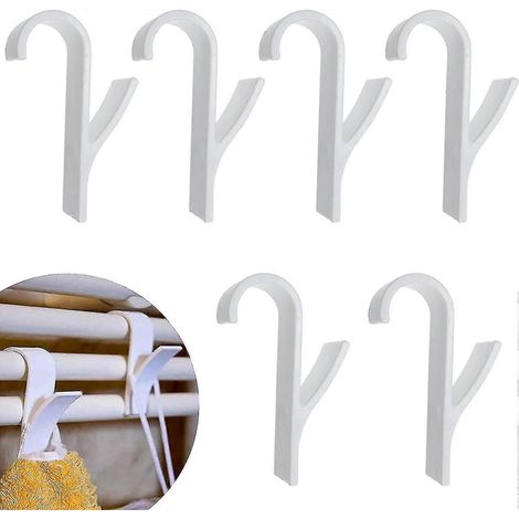 Ensemble de crochets et supports de salle de bain, en plastique, convenant aux porte-serviettes électriques, aux radiateurs et aux baignoires tubulaires. (1/3)