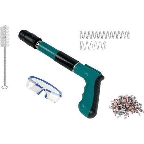 Pistola Manuale Sparachiodi Portatile Regolabile con Chiodi e Occhiali Integrati (1/4)